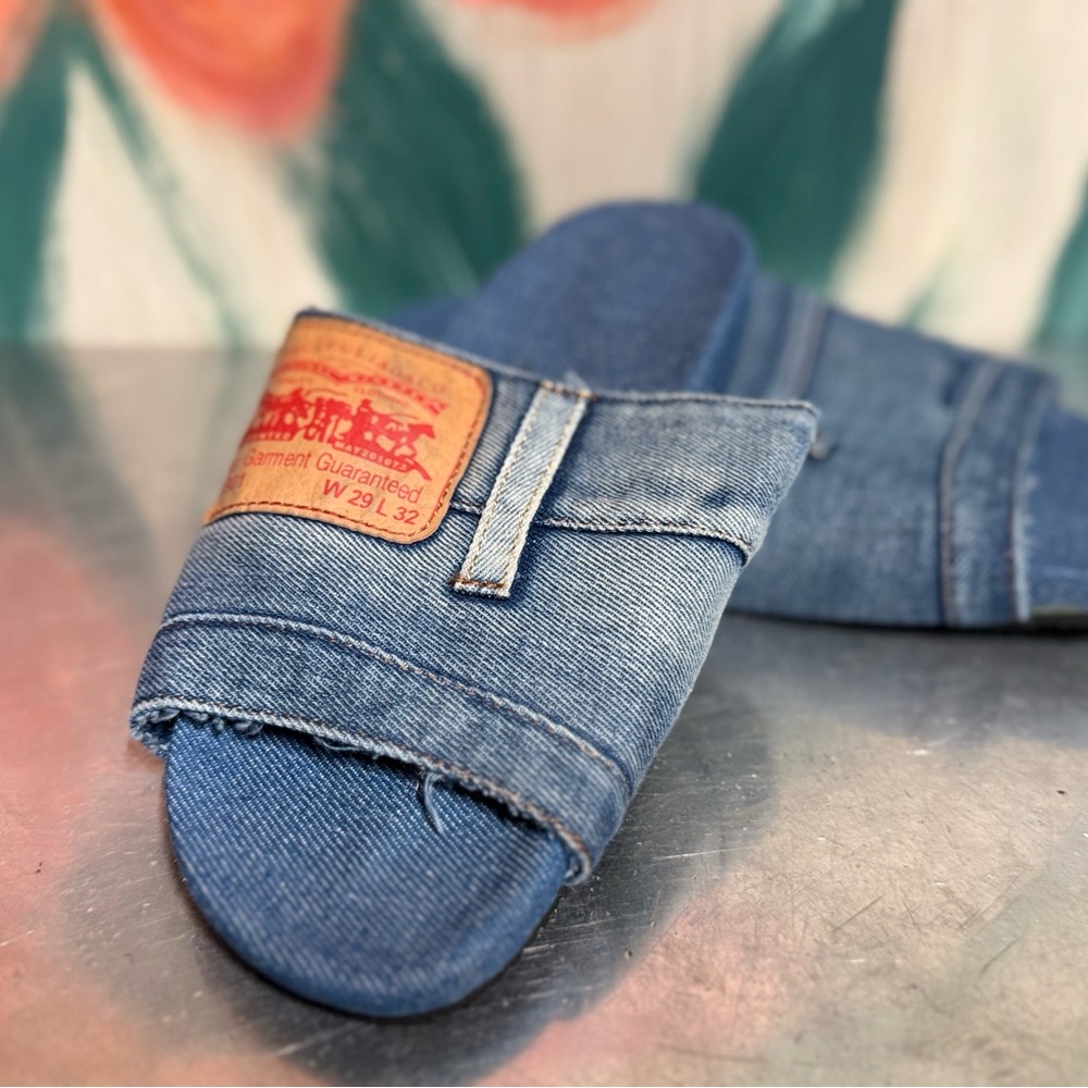 Denim Slide Sandals for woman